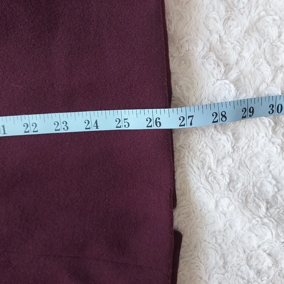 Burgandy Maroon Wine Lined Pea Coat Jacket Large Winter Dark Academia - Picture 12 of 12